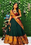 New Designed South Indian Lehenga Choli For women And Girls KUM-KUM green maroon