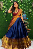 New Designed South Indian Lehenga Choli For women And Girls KUM-KUM Blue Maroon
