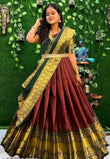 New Designed South Indian Lehenga Choli For women And Girls KUM-KUM maroon green