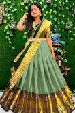 New Designed South Indian Lehenga Choli For women And Girls KUM-KUM Pista Green