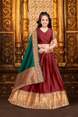 New Designed South Indian Lehenga Choli For women And Girls kum kum.